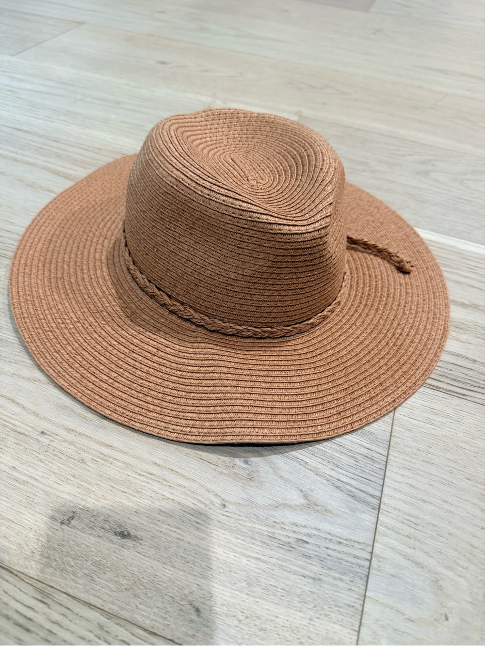 Madewell Braided-Trim Straw Sun Hat - Cognac Brown